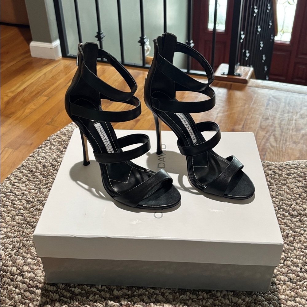 Black Strappy Heeled Sandals